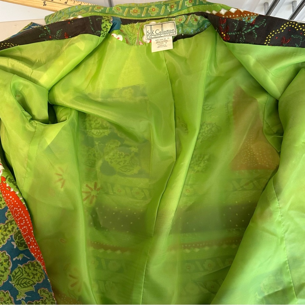 Vtg Silk Collection Harvé Bernard Floral Jacket Sz  10 Art To Wear 100% Silk - Picture 8 of 14
